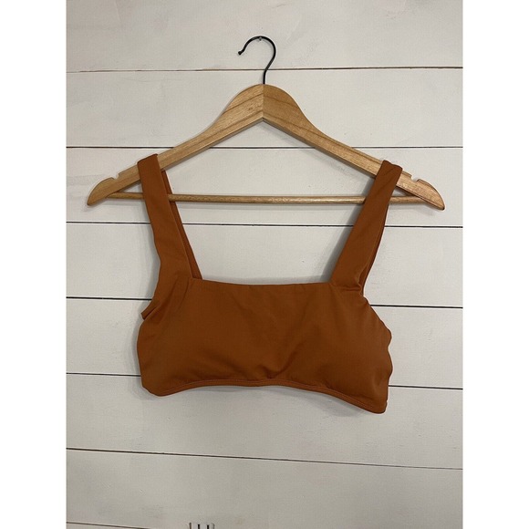 NWOT Andie Swim Barbados Top In Chestnut Twist Back Detail Square Neck XS/S - Picture 1 of 3